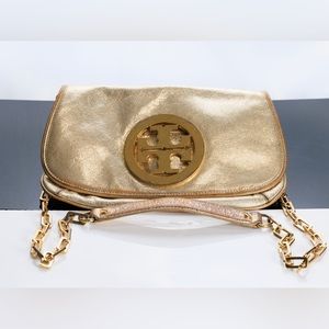 Tory Burch reva clutch gold crossbody bag